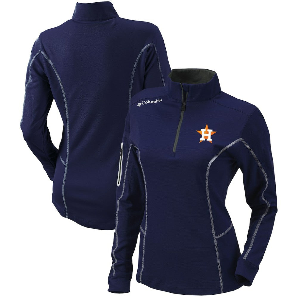 Navy Houston Astros Columbia Women's Omni-Wick Shotgun Quarter-Zip Pullover Top