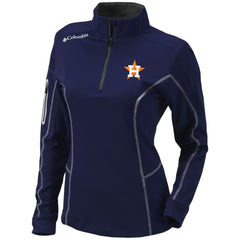Navy Houston Astros Columbia Women's Omni-Wick Shotgun Quarter-Zip Pullover Top