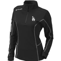 Black Los Angeles Dodgers Columbia Women's Omni-Wick Shotgun Quarter-Zip Pullover Top