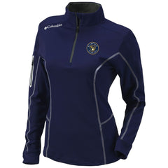Navy Milwaukee Brewers Columbia Women's Omni-Wick Shotgun Quarter-Zip Pullover Top