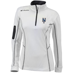 White New York Mets Columbia Women's Omni-Wick Shotgun Quarter-Zip Pullover Top