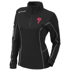 Black Philadelphia Phillies Columbia Women's Omni-Wick Shotgun Quarter-Zip Pullover Top