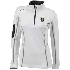 White San Diego Padres Columbia Women's Omni-Wick Shotgun Quarter-Zip Pullover Top
