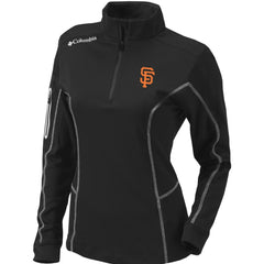 Black San Francisco Giants Columbia Women's Omni-Wick Shotgun Quarter-Zip Pullover Top