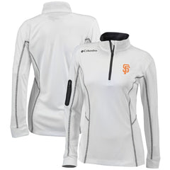 White San Francisco Giants Columbia Women's Omni-Wick Shotgun Quarter-Zip Pullover Top