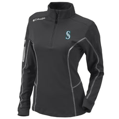 Charcoal Seattle Mariners Columbia Women's Omni-Wick Shotgun Quarter-Zip Pullover Top