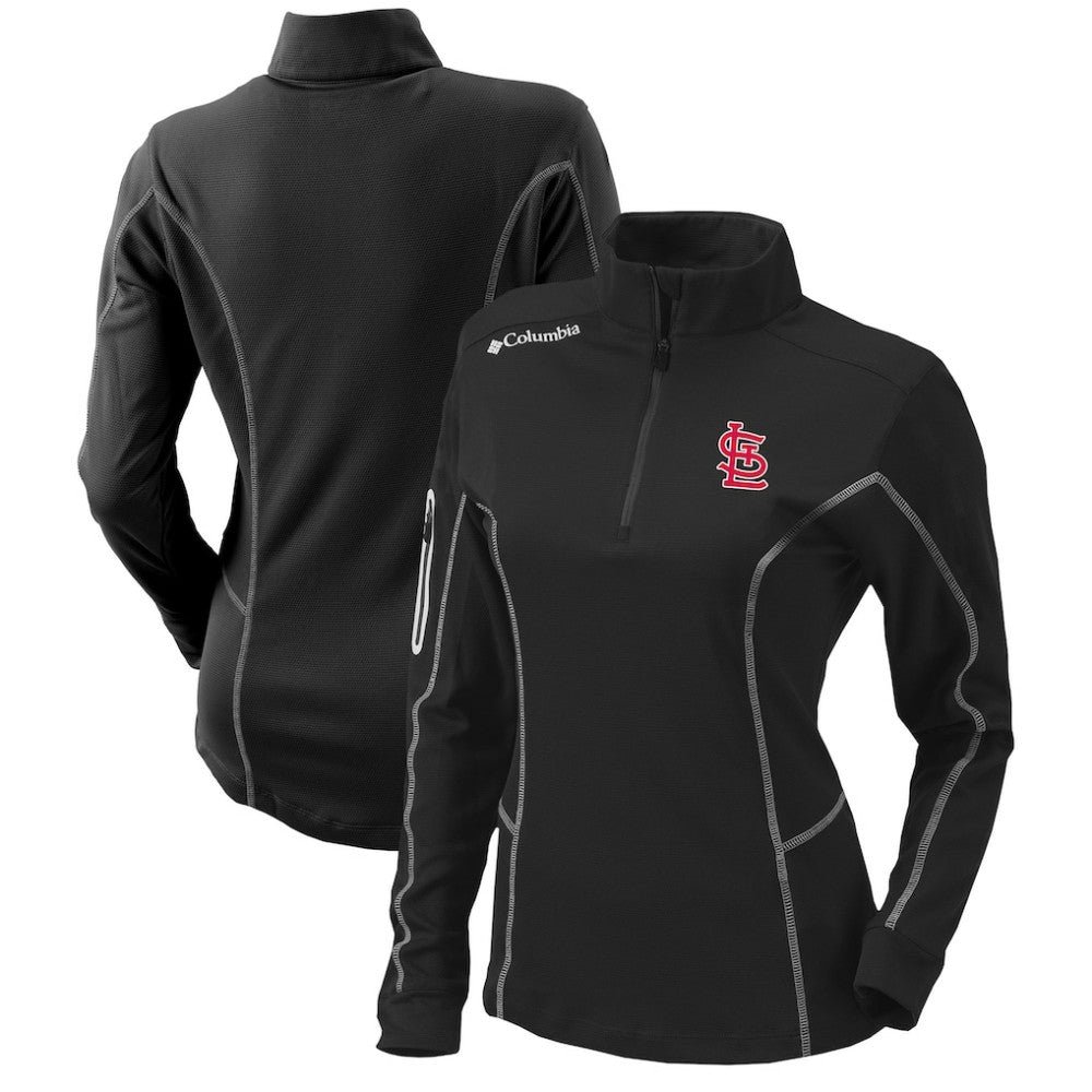 Black St. Louis Cardinals Columbia Women's Omni-Wick Shotgun Quarter-Zip Pullover Top