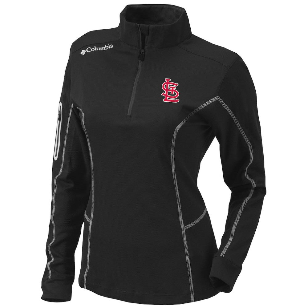 Black St. Louis Cardinals Columbia Women's Omni-Wick Shotgun Quarter-Zip Pullover Top