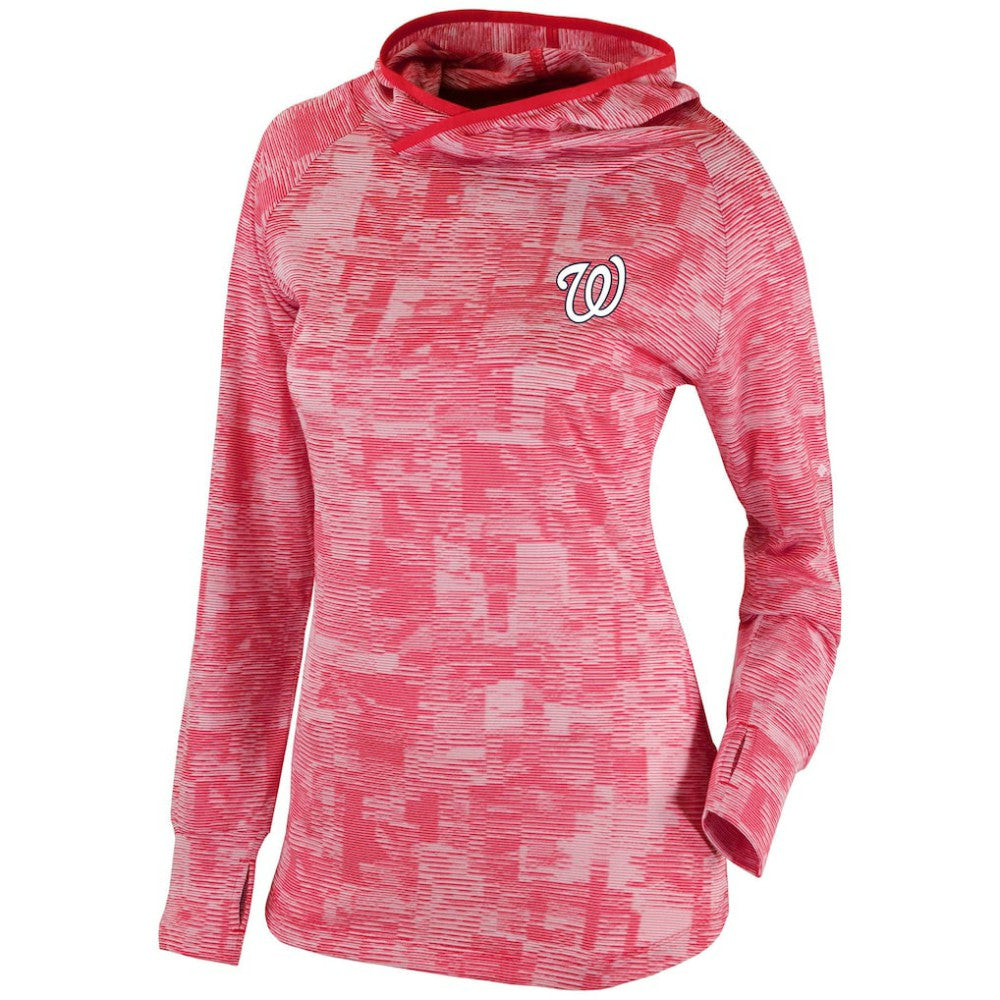 Red Washington Nationals Columbia Women's Omni-Wick Sunday Ball Pullover Hoodie