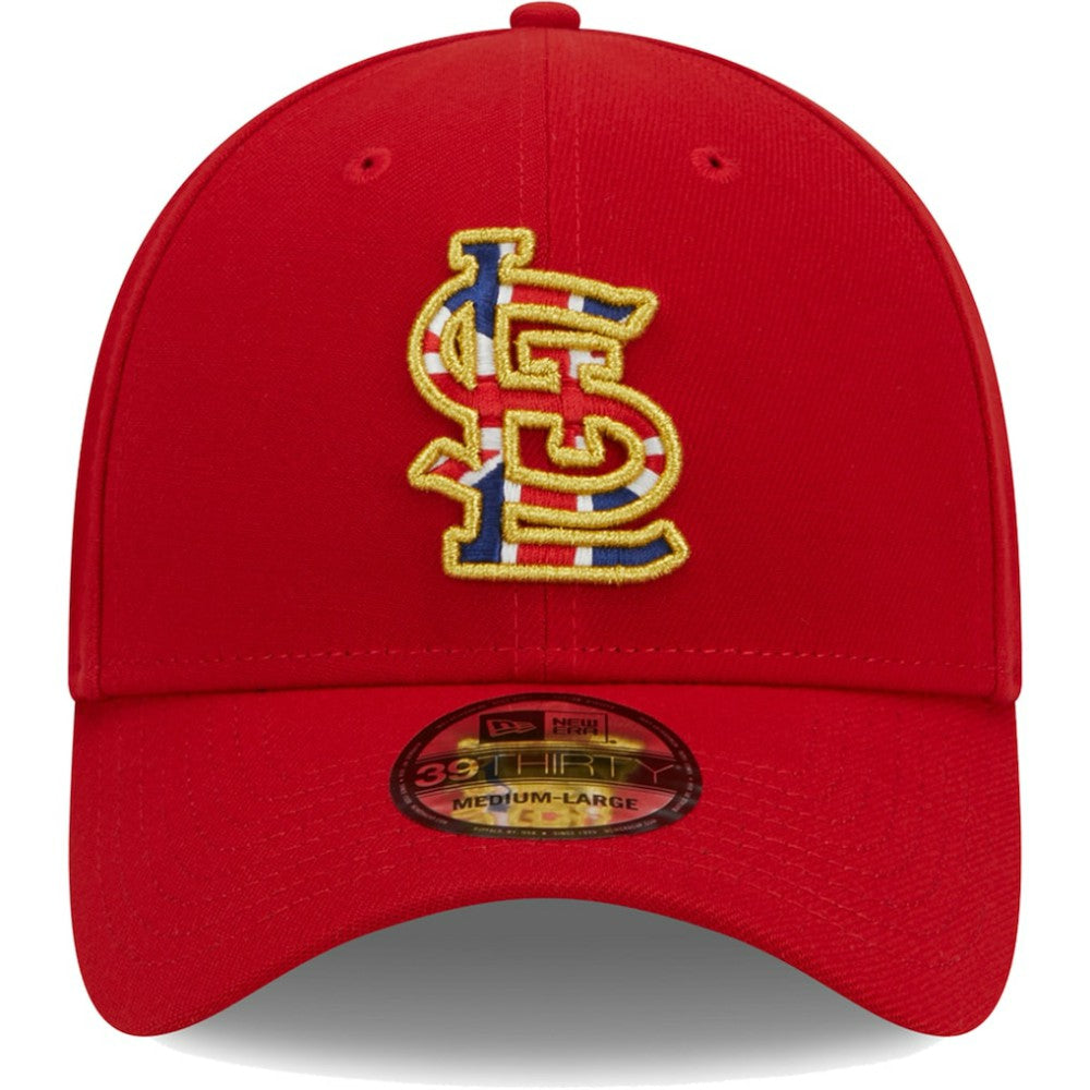 Red St. Louis Cardinals New Era 2023 MLB World Tour: London Series Flag Fill 39THIRTY Flex Hat