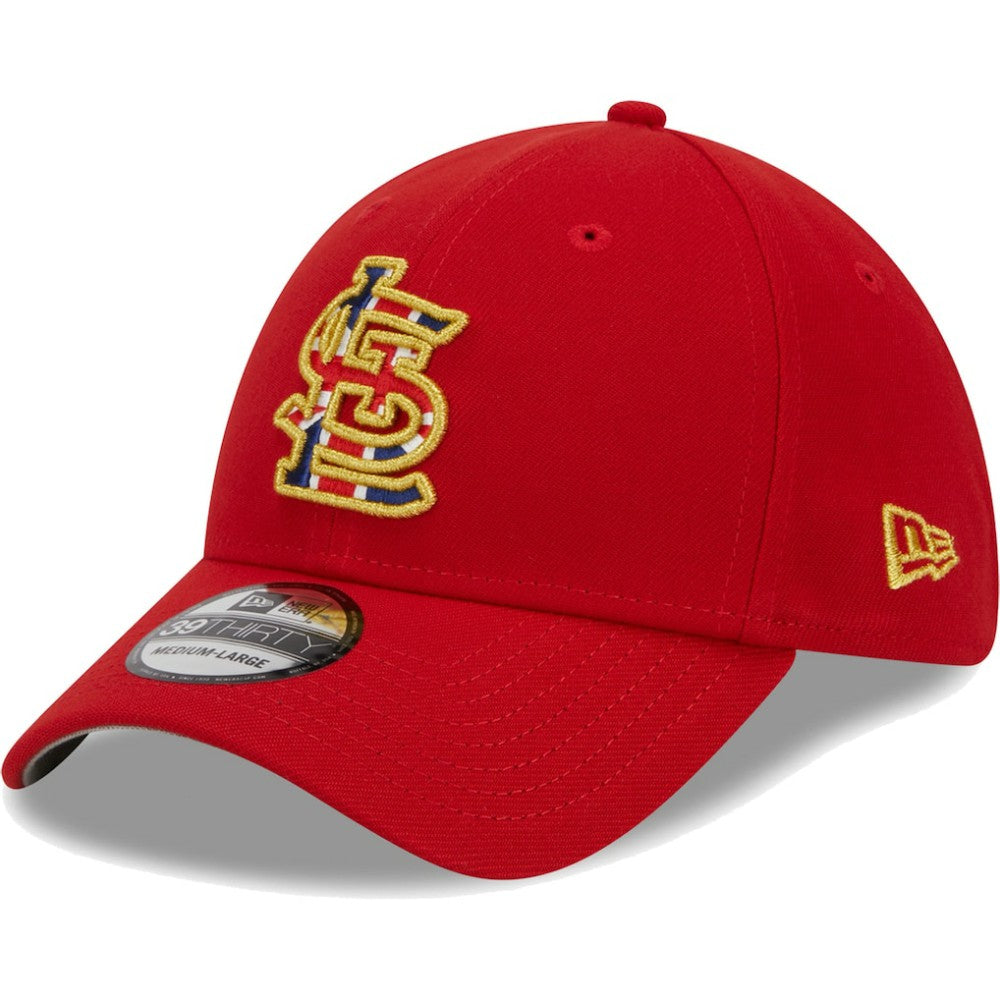 Red St. Louis Cardinals New Era 2023 MLB World Tour: London Series Flag Fill 39THIRTY Flex Hat