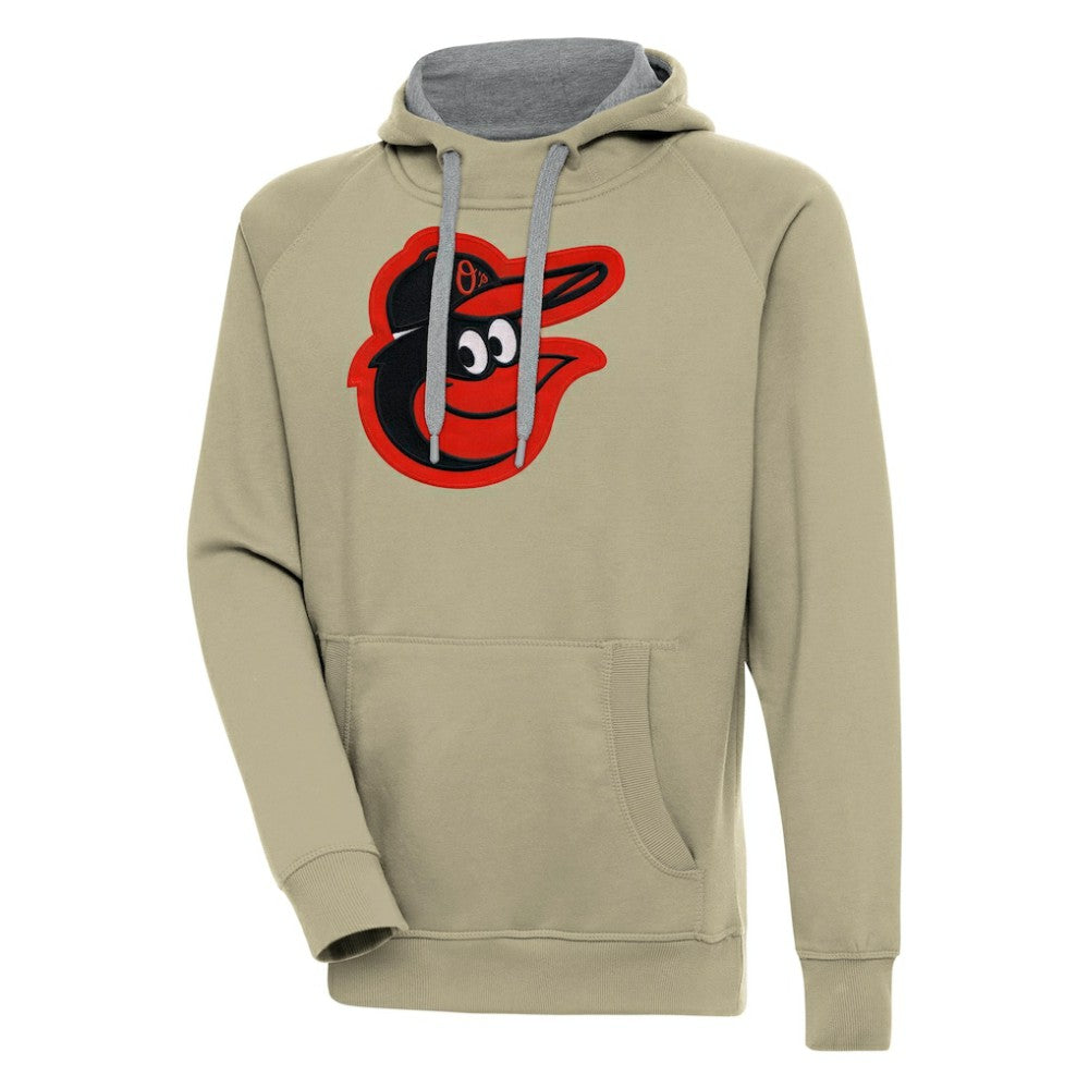 Khaki Baltimore Orioles Antigua Victory Pullover Hoodie