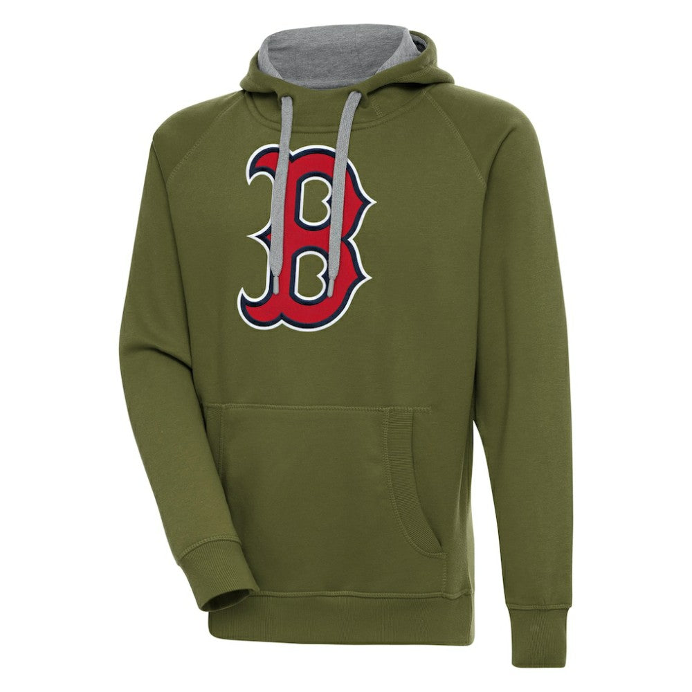Olive Boston Red Sox Antigua Victory Pullover Hoodie