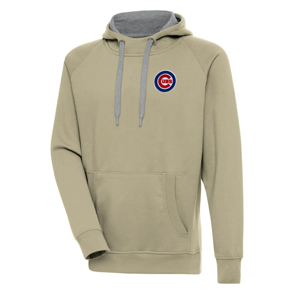 Khaki Chicago Cubs Antigua Victory Pullover Hoodie