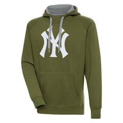 Olive New York Yankees Antigua Victory Pullover Hoodie