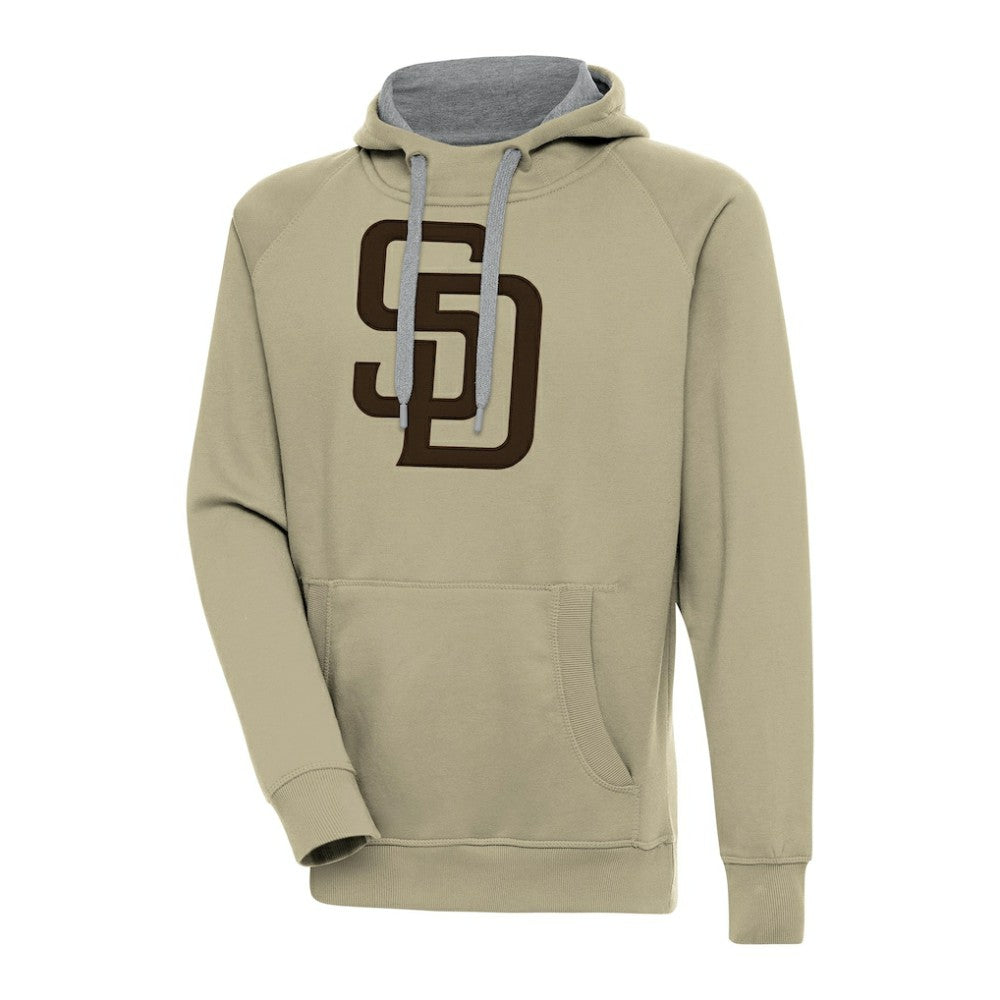Khaki San Diego Padres Antigua Victory Pullover Hoodie