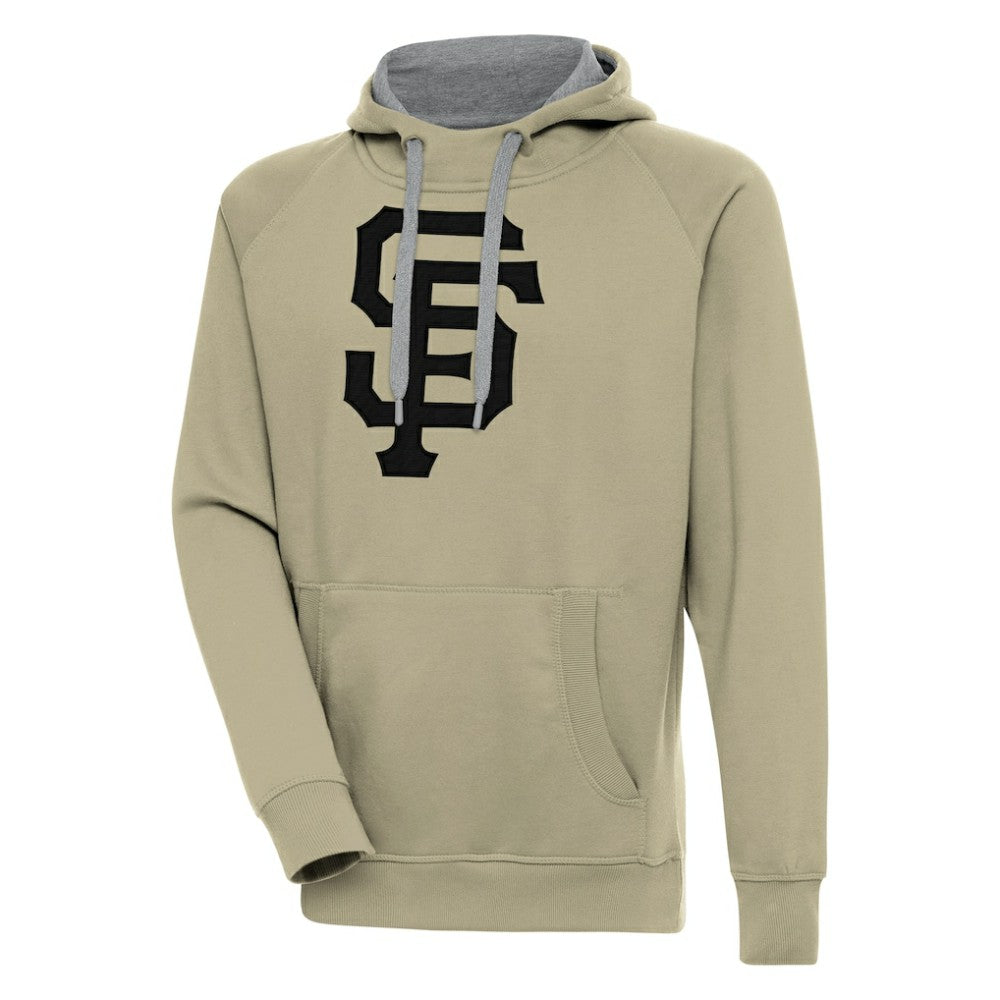 Khaki San Francisco Giants Antigua Victory Pullover Hoodie