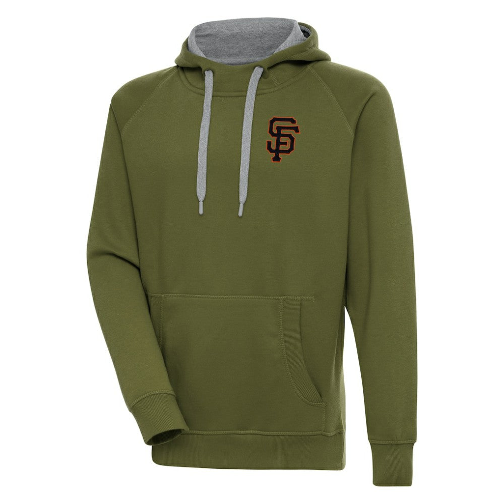 Olive San Francisco Giants Antigua Victory Pullover Hoodie
