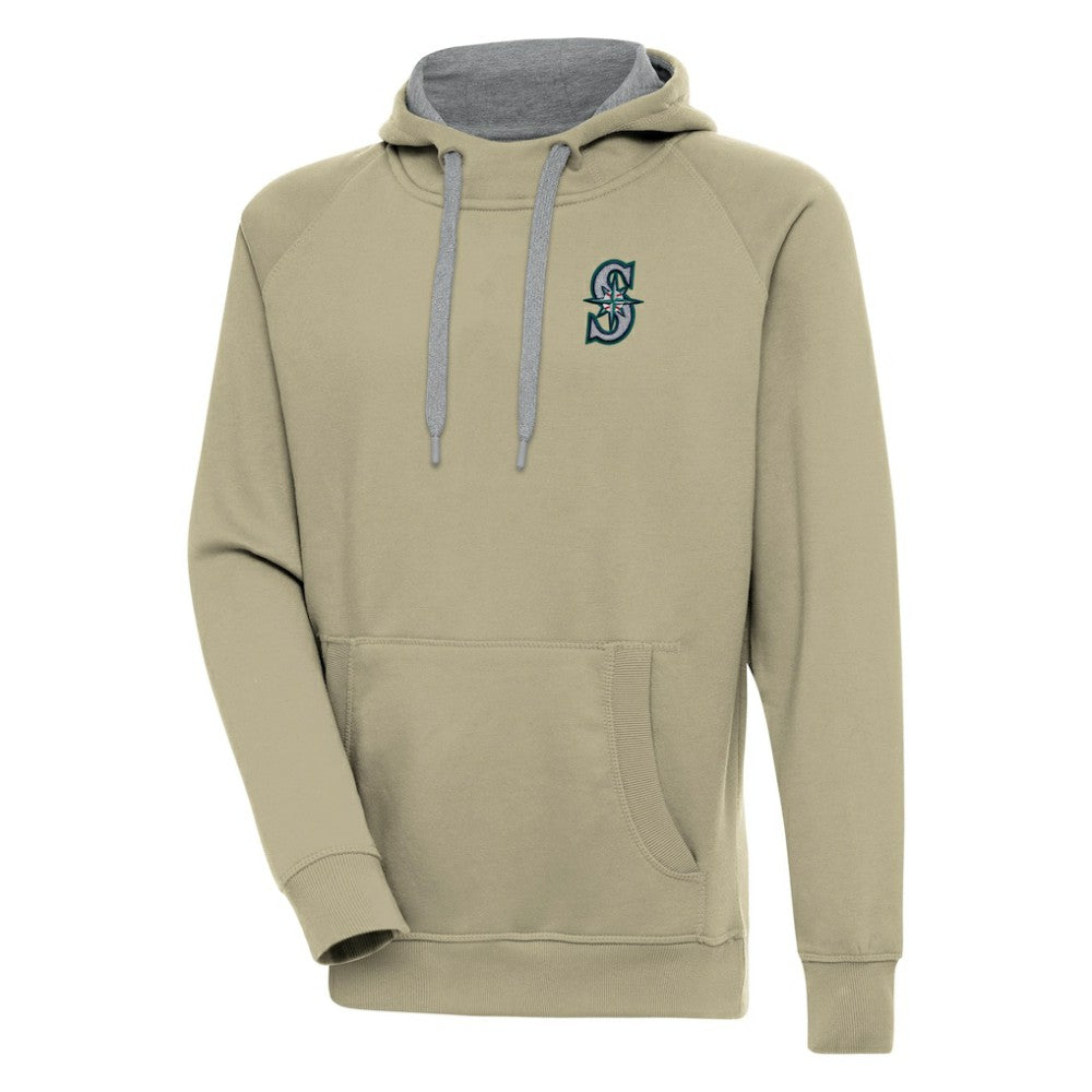 Khaki Seattle Mariners Antigua Victory Pullover Hoodie