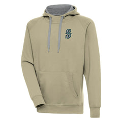 Khaki Seattle Mariners Antigua Victory Pullover Hoodie