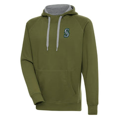 Olive Seattle Mariners Antigua Victory Pullover Hoodie