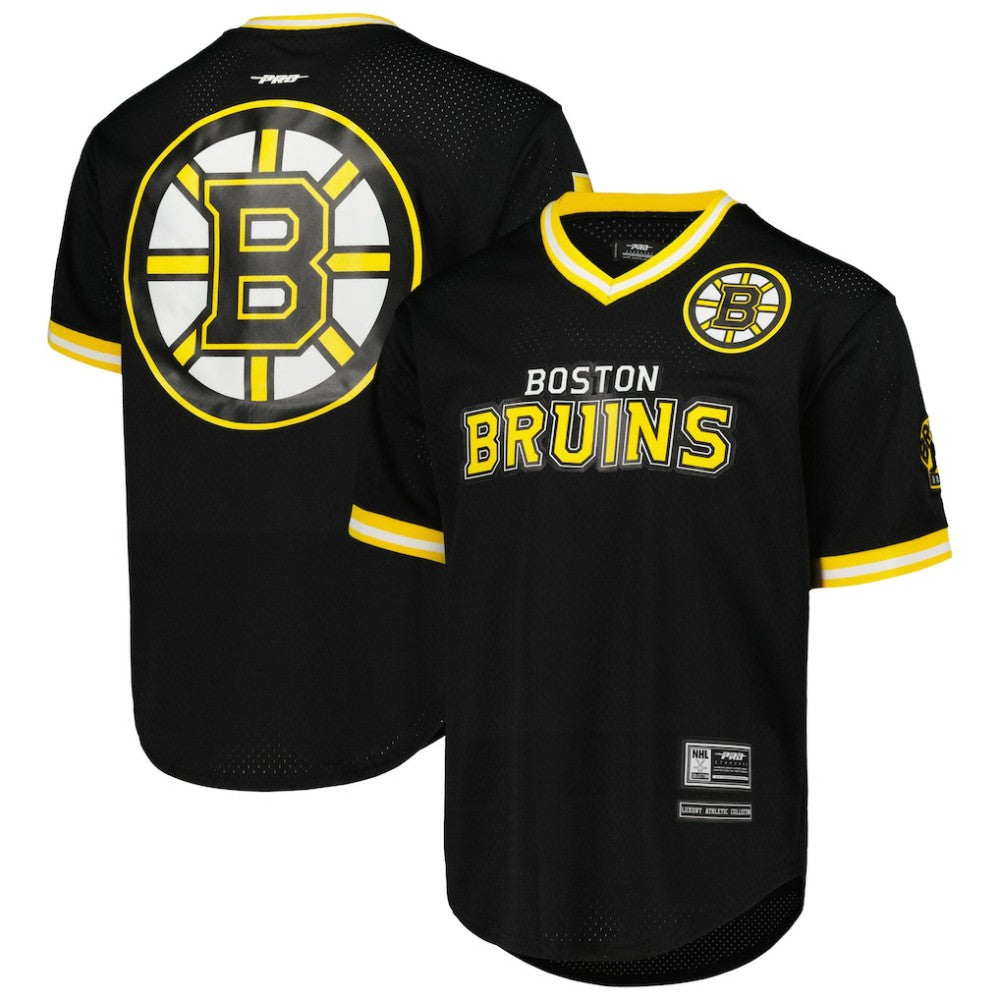 NHL Boston Bruins Pro Standard Classic Mesh V-Neck T-Shirt