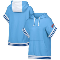 Light Blue St. Louis Cardinals Lusso Women's Mabel Tri-Blend Short Sleeve Pullover Hoodie