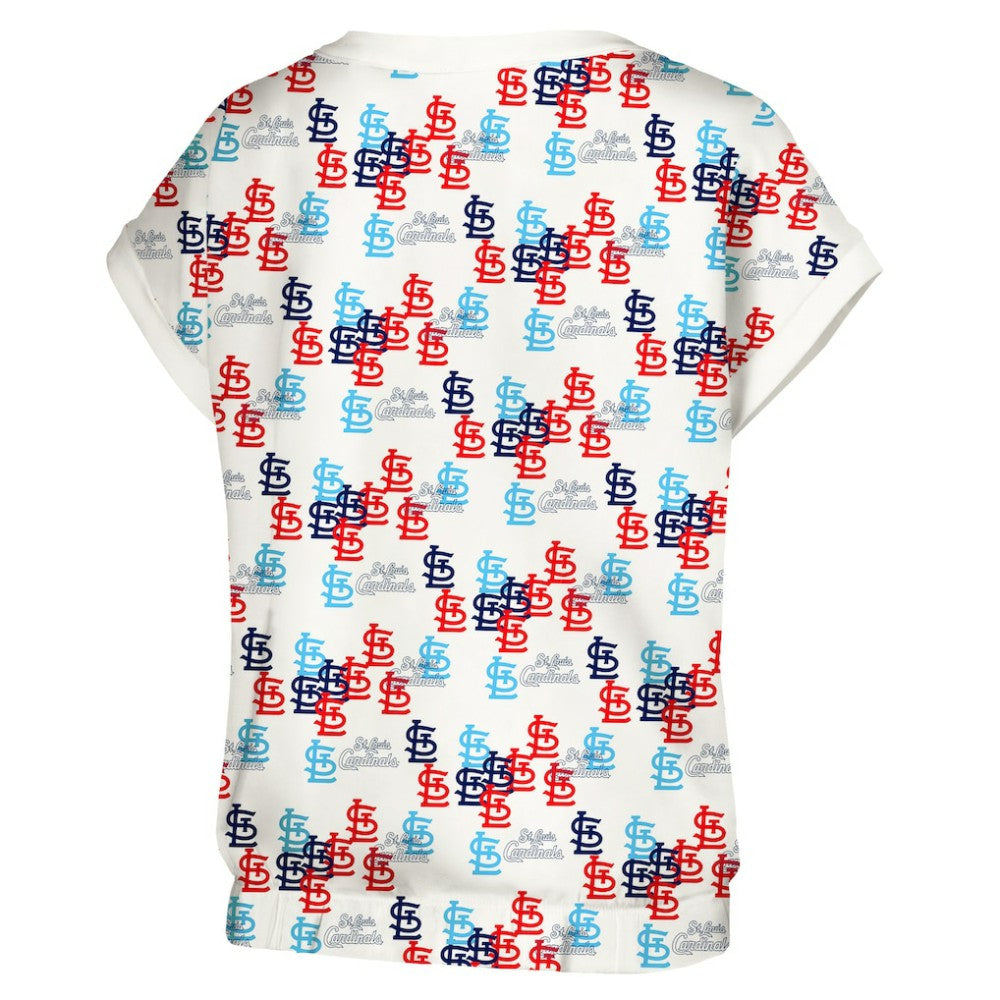 White St. Louis Cardinals Lusso Women's Madge Dolman Tri-Blend T-Shirt