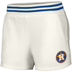 White Houston Astros Lusso Women's Maeg Tri-Blend Pocket Shorts