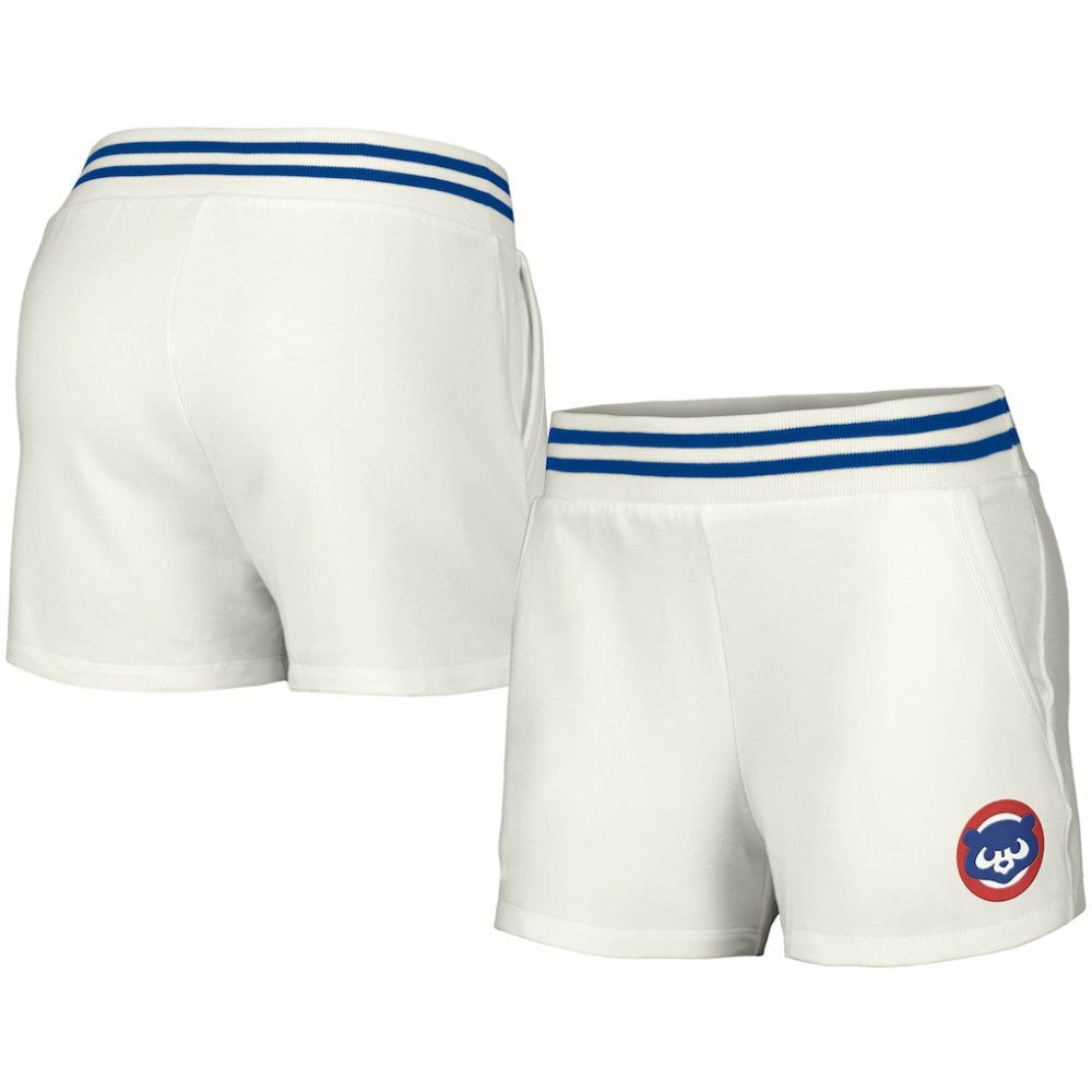 White Chicago Cubs Lusso Women's Maeg Tri-Blend Pocket Shorts