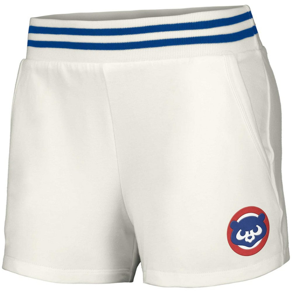White Chicago Cubs Lusso Women's Maeg Tri-Blend Pocket Shorts