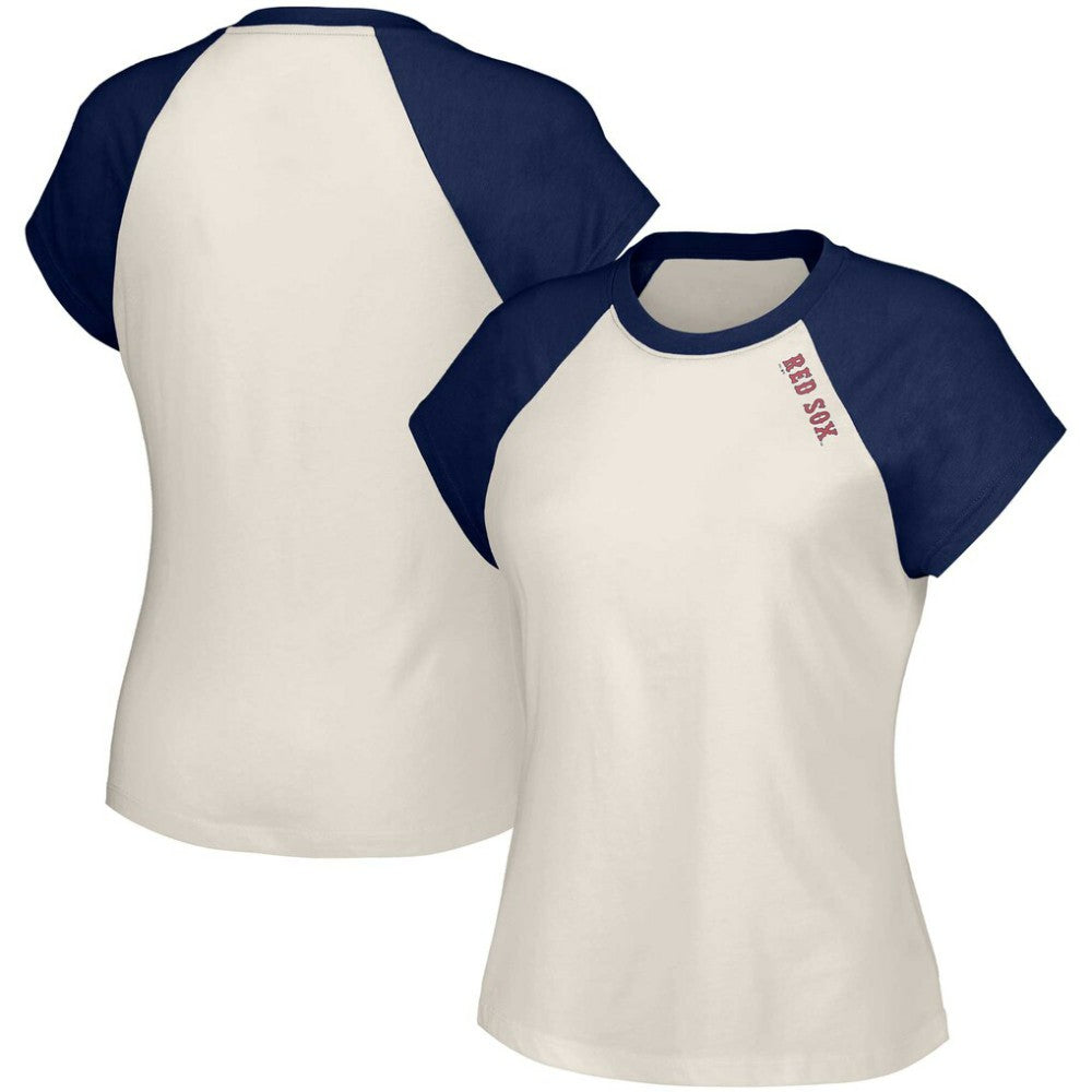 White Boston Red Sox Lusso Women's Nikki Raglan T-Shirt