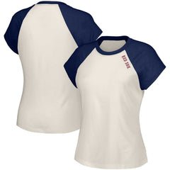 White Boston Red Sox Lusso Women's Nikki Raglan T-Shirt