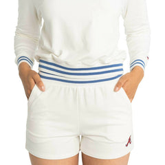 White Atlanta Braves Lusso Women's Maeg Tri-Blend Pocket Shorts