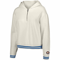 White Houston Astros Lusso Women's Magnolia Tri-Blend Quarter-Zip Hoodie