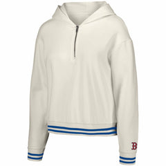 White Boston Red Sox Lusso Women's Magnolia Tri-Blend Quarter-Zip Hoodie
