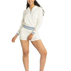 White Philadelphia Phillies Lusso Women's Magnolia Tri-Blend Quarter-Zip Hoodie