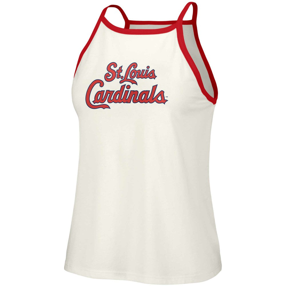 White St. Louis Cardinals Lusso Women's Nadine Halter Tank Top