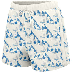White Los Angeles Dodgers Lusso Women's Marge Shorts