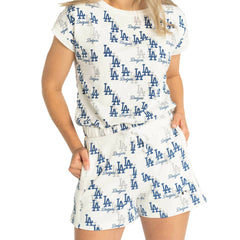 White Los Angeles Dodgers Lusso Women's Marge Shorts