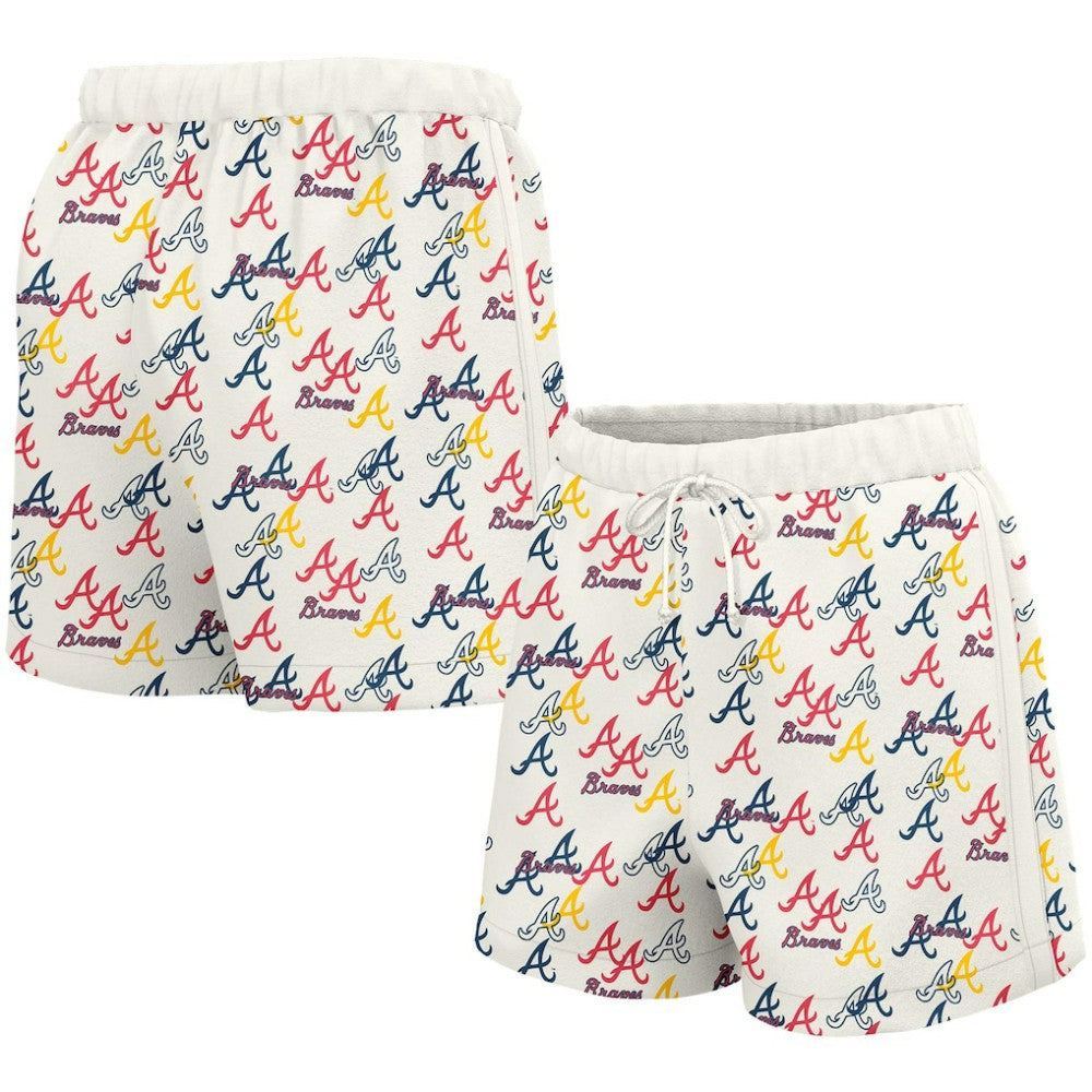 White Atlanta Braves Lusso Women's Marge Shorts