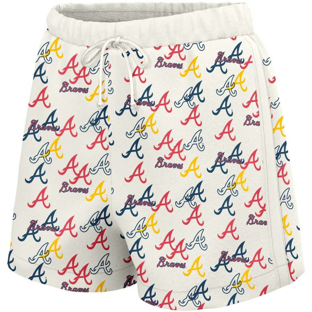 White Atlanta Braves Lusso Women's Marge Shorts