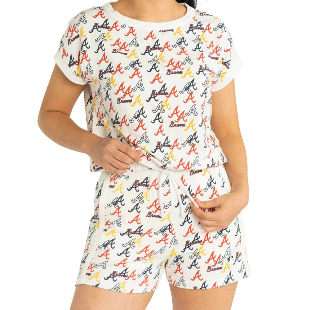 White Atlanta Braves Lusso Women's Marge Shorts