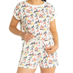 White Atlanta Braves Lusso Women's Marge Shorts