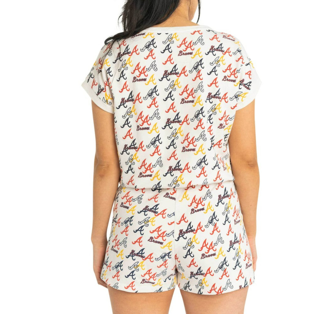 White Atlanta Braves Lusso Women's Marge Shorts