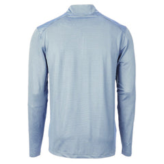 Light Blue/Navy Atlanta Braves Cutter & Buck Virtue Eco Pique Micro Stripe Recycled Quarter-Zip Pullover Top