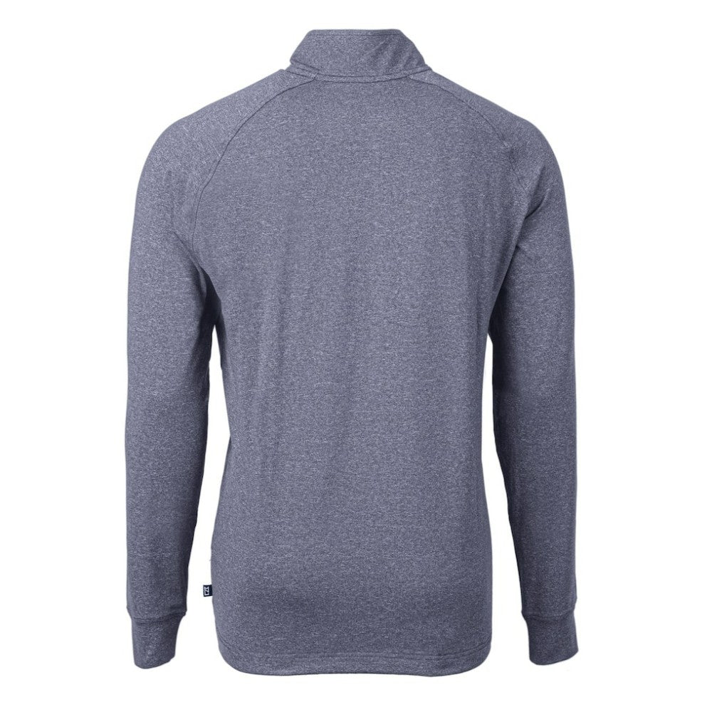 Heather Navy Boston Red Sox Cutter & Buck Adapt Eco Knit Stretch Recycled Quarter-Zip Pullover Top