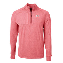 Heather Red Cincinnati Reds Cutter & Buck Adapt Eco Knit Stretch Recycled Quarter-Zip Pullover Top