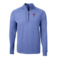 Heather Royal Philadelphia Phillies Cutter & Buck Adapt Eco Knit Stretch Recycled Quarter-Zip Pullover Top