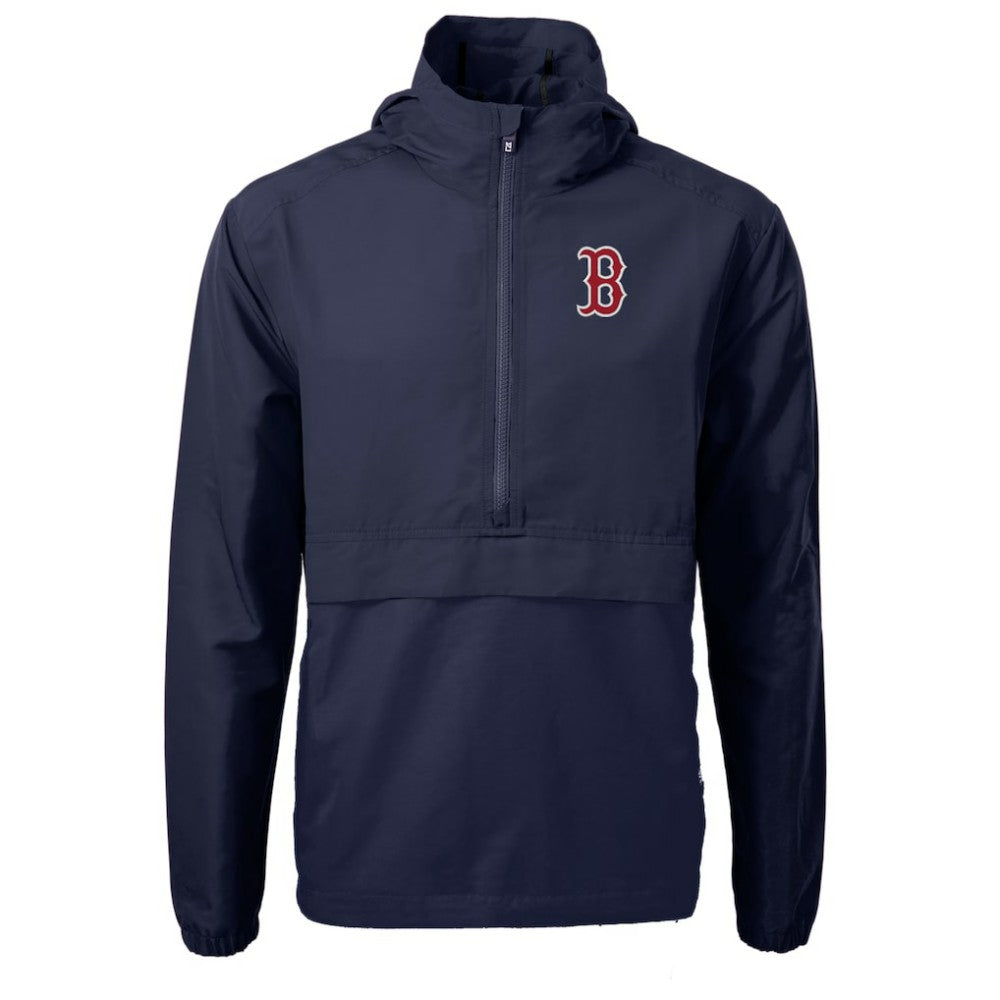 Navy Boston Red Sox Cutter & Buck Charter Eco Recycled Half-Zip Anorak Jacket